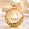 Gold Plated Full Hunter Mechanical Pocket Watch with Chain