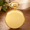 Gold Plated Half Hunter Mechanical Pocket Watch with Chain