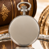 Chrome Plated Open Face Mechanical Pocket Watch with Chain