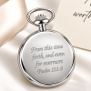 Chrome Plated Full Hunter Mechanical Pocket Watch with Chain (Arabic Numerals)