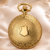 Gold Plated Full Hunter Quartz Pocket Watch Gents with Chain