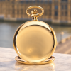 The Kensington Gold Plated Double Hunter Mechanical Pocket Watch with Chain