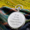Celtic Chrome Plated Full Hunter Quartz Pocket Watch with Chain