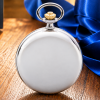 Masonic Two-Tone Full Hunter Date Display Quartz Pocket Watch with Chain