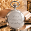 Chrome Plated Double Half Hunter Mechanical Pocket Watch with Chain