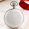 Chrome Plated Double Hunter Mechanical Pocket Watch with Chain
