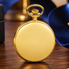 Masonic Gold Plated Half Hunter Mechanical Pocket Watch with Chain