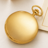 Gold Plated Full Hunter Mechanical Pocket Watch with Chain (Roman Numerals)
