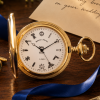 Masonic Gold Plated Full Hunter Date Display Mechanical Pocket Watch with Chain