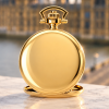 The Windsor Gold Plated Double Half Hunter Mechanical Pocket Watch with Chain
