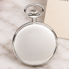 Chrome Plated Half Hunter Mechanical Pocket Watch with Chain