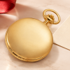 Gold Plated Double Hunter Mechanical Pocket Watch with Chain