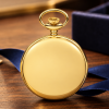 Masonic Gold Plated Half Hunter Mechanical Pocket Watch with Chain