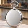 The St James Chrome Plated Double Hunter Mechanical Pocket Watch with Chain