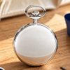 Masonic Chrome Plated Half Hunter Mechanical Pocket Watch with Chain