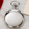 Chrome Plated Full Hunter Date Display Quartz Pocket Watch with Chain