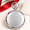 Chrome Plated Double Hunter Mechanical Pocket Watch with Chain