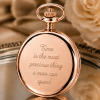 Rose Gold Plated Double Hunter Mechanical Pocket Watch with Chain