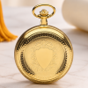 Gold Plated Double Hunter Mechanical Pocket Watch with Chain
