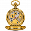 The Beaumont, Limited Edition 1000 Pieces UK Designed Gold Plated Double Hunter Mechanical Pocket Watch With Chain