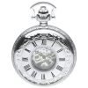 Chrome Double Half Hunter Mechanical Pocket Watch and Chrome Arch Stand