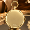 Gold Plated Open Face Dual Time Quartz Pocket Watch