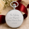Chrome Plated Half Hunter Date Display Quartz Pocket Watch with Chain
