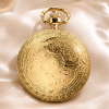 Gold Plated Full Hunter Quartz Pocket Watch Gents with Chain