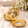 Gold Plated Double Half Hunter Mechanical Pocket Watch Heritage with Chain