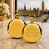 Gold Plated Full Hunter Date Display Quartz Pocket Watch Blenheim with Chain