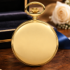 Masonic Gold Plated Full Hunter Mechanical Pocket Watch with Chain