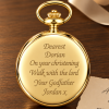 Gold Plated Half Hunter Moon Dial Mechanical Pocket Watch with Chain