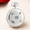 Sterling Silver Full Hunter Skeleton Dial Mechanical Pocket Watch