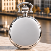 The Windsor Chrome Plated Double Half Hunter Mechanical Pocket Watch with Chain