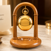 Gold Plated Double Hunter Mechanical Pocket Watch and Walnut Stand