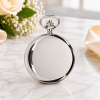 Chrome Plated Double Hunter Mechanical Pocket Watch with Chain