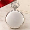 Chrome Plated Half Hunter Swiss Mechanical Pocket Watch with Chain