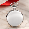 Chrome Plated Half Hunter Moon Dial Quartz Pocket Watch with Chain