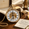 The Eltham - Gold Mechanical Open Face Pocket Watch