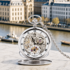 The Dalkeith Sterling Silver Double Hunter Mechanical Pocket Watch Dalkeith with Chain