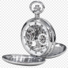 Sterling Silver Double Hunter Mechanical Pocket Watch With Chain
