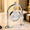 Chrome Plated Open Face Quartz Pocket Watch 'Weather Station'