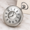Chrome Plated Half Hunter Mechanical Pocket Watch with Chain
