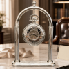 Chrome Double Half Hunter Mechanical Pocket Watch and Chrome Arch Stand