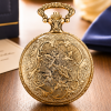 Masonic Gold Plated Full Hunter Date Display Quartz Pocket Watch with Chain (Masonic Numerals)
