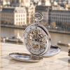 The Dalkeith Sterling Silver Double Hunter Mechanical Pocket Watch Dalkeith with Chain