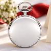 Chrome Plated Half Hunter Mechanical Pocket Watch with Chain