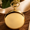 Gold Plated Half Hunter Mechanical Pocket Watch with Chain