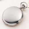 Chrome Plated Full Hunter Quartz Pocket Watch Stand with Chain