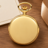Gold Plated Full Hunter Mechanical Pocket Watch with Chain